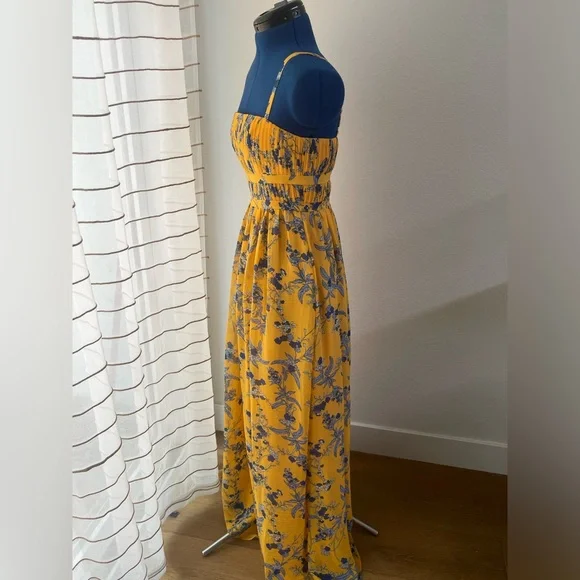 Aqua Floral Maxi Dress in Yellow & Blue Size 0 - Picture 6 of 13